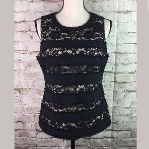 J.Crew Women's Fringey Tweed Lace Top Sleeveless